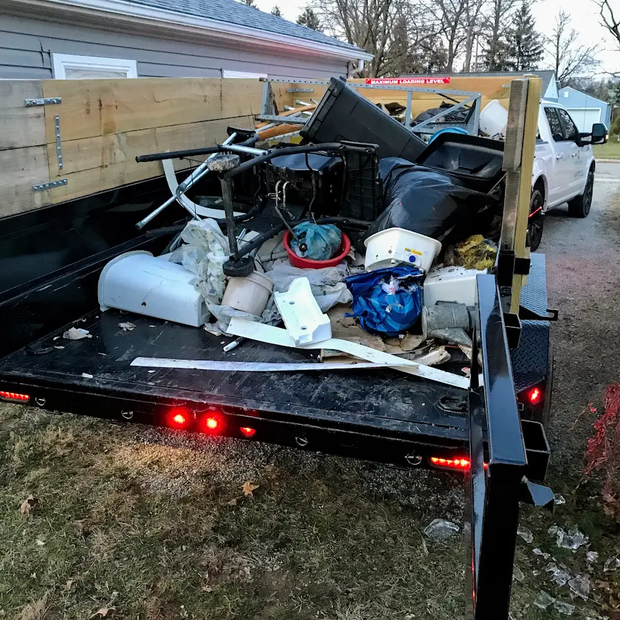 Roll-off dumpster delivered to a residential driveway in Prairie du Sac